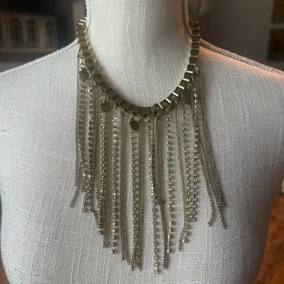 Elegant Gold Fringe Necklace - Picture 1 of 6